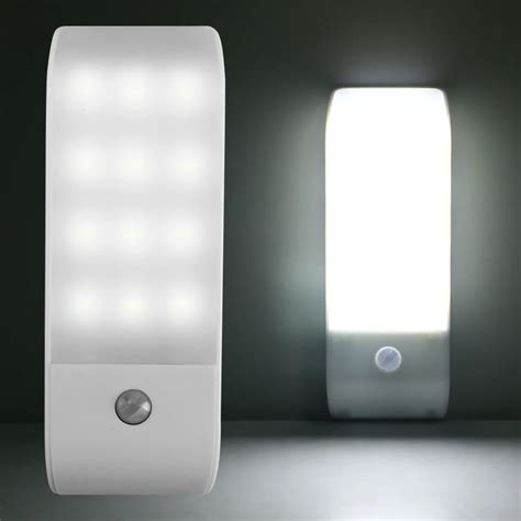 1pc Motion Sensor Night Light Potable 12 LED Closet Lights USB Wireless ...