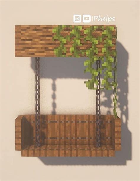 minecraft decor swing bench | Minecraft designs, Minecraft decorations ...