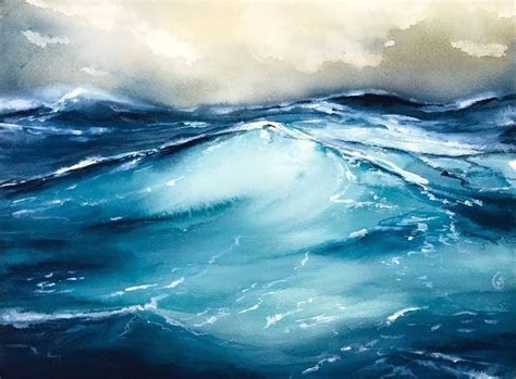 Maria Raczynska : Watercolour Demo - Waves at sea (2) | Painting videos ...