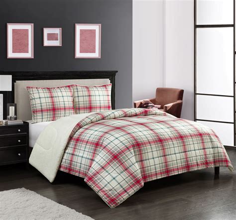 Home & Garden Bedding Comforters & Sets Buffalo Plaid Cozy Flannel Reverse to Super Soft Sherpa ...