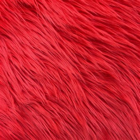 Eden RED Shaggy Long Pile Soft Faux Fur Fabric for Fursuit, Cosplay Co ...