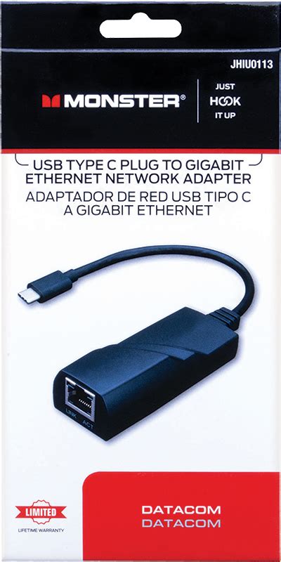 USB Type C Plug Gigabit Ethernet Network Adapter | Just Hook It Up Cables