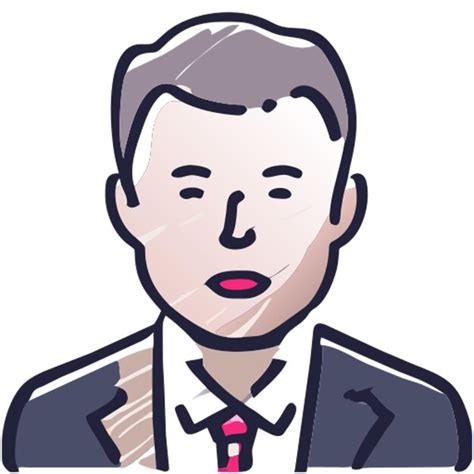 Premium Vector | Elon musk icon doodle offset fill