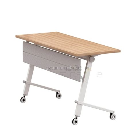 Custom Folding Office Table with Lockable Wheels - Folding Training ...