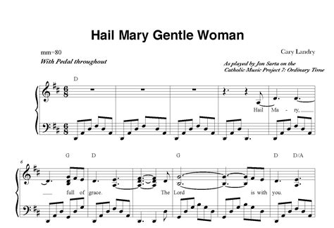 Hail Mary Gentle Woman Sheet Music – MLJ Music