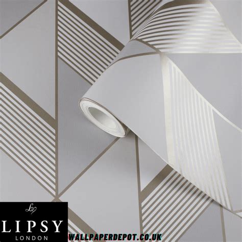 Muriva Lipsy London ® Grey & Gold Geometric Wallpaper 144901 ...