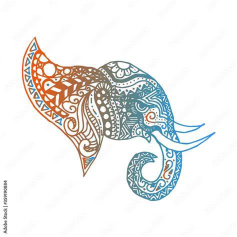 Hand drawn elephant. Zentangle Art. Coloring page. Stock Vector | Adobe ...