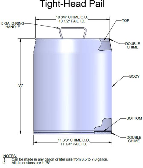 5 gallon bucket dimensions cheapest price