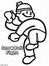 Snowball Fight To Print coloring Page sketch template