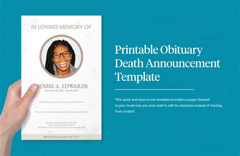 Printable Obituary Template at webnataliablog Blog