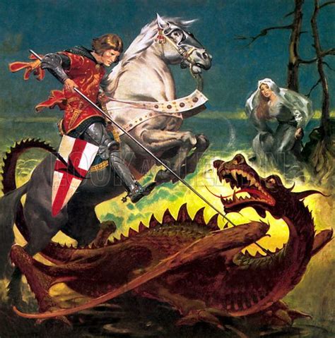 St George slaying the dragon stock image | Look and Learn