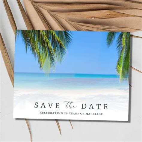 Simple Beach Vow Renewal Save the Date Announcement Postcard | Zazzle