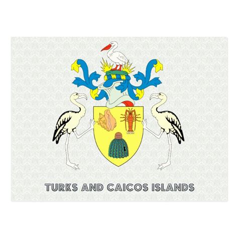 Turks and caicos islands coat of arms postcard | Zazzle.com