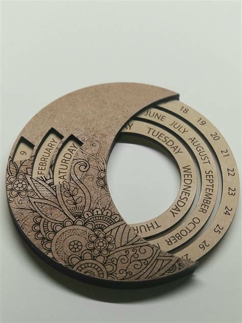 Another Perpetual Calendar - Free Laser Designs - Glowforge Owners Forum | Calendário de madeira ...