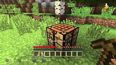 Minecraft - Crafting a Wooden Pickaxe and a Stone Pickaxe - For Kids by Kids - YouTube