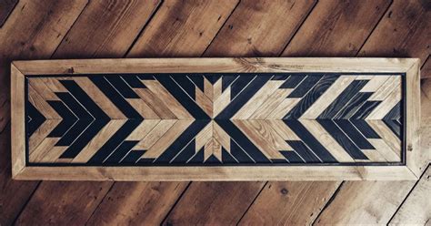 Large mosaic wood wall art Geometric art Southwestern art Native ...