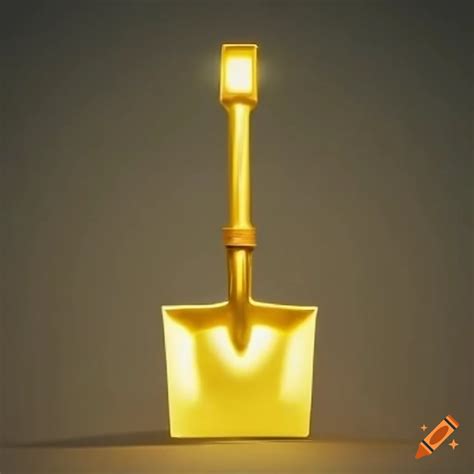 Golden shovel with intense yellow lights