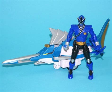 MMPR POWER RANGERS SAMURAI ZORD SWORDFISHZORD & BLUE RANGER 2011 BANDAI ...