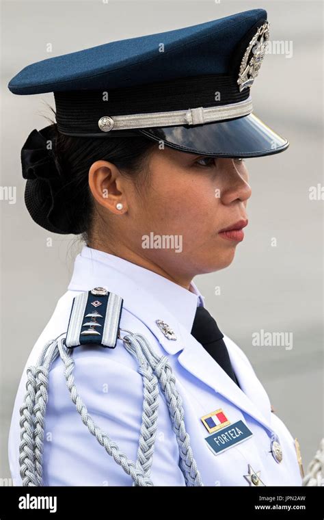 Female army officer in dress uniform, Manila, Philippines Stock Photo - Alamy