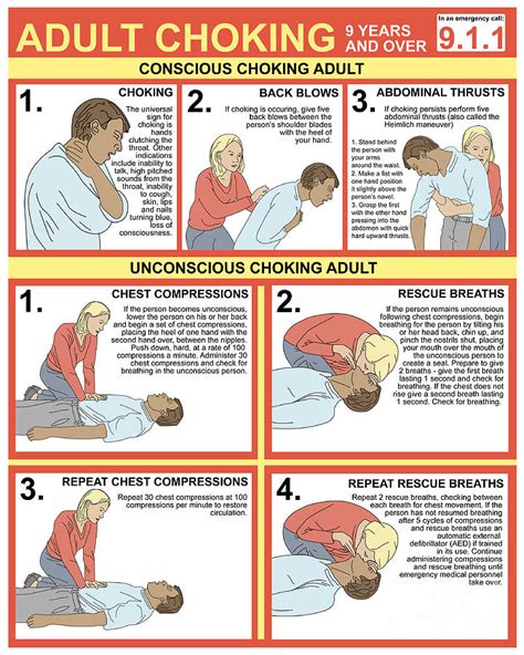 Choking First Aid Chart Photograph by Gwen Shockey