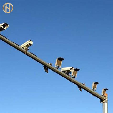 10-35M Height CCTV Camera Pole Galvanized Steel Security Camera Pole