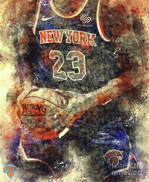 New York Knicks Basketball Player, NBA Team, Atlantic, Sports Posters Drawing by Drawspots ...