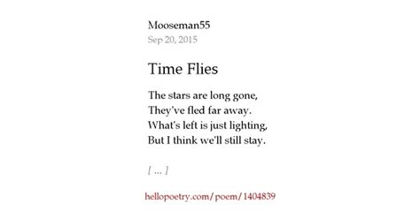 Time Flies by Mooseman55 - Hello Poetry