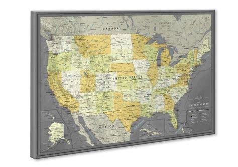 US Poster Travel Map with Push Pins | Premium Quality