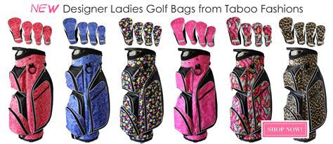 New! Designer Ladies Golf Bags from Taboo Fashions - Pink Golf Tees