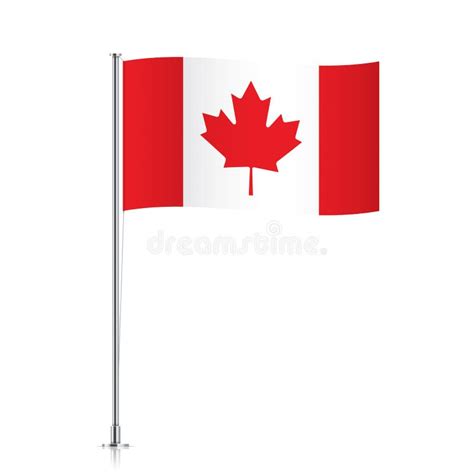 Canadian Flag Waving On A Metallic Pole. Stock Vector - Illustration of pole, canada: 84556922