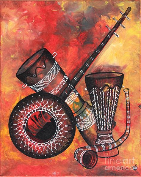 Music Instruments Painting by Abu Artist - Fine Art America