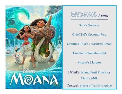 DISNEY MEAL #50 - MOANA | Disney movie themed dinner, Disney movie ...