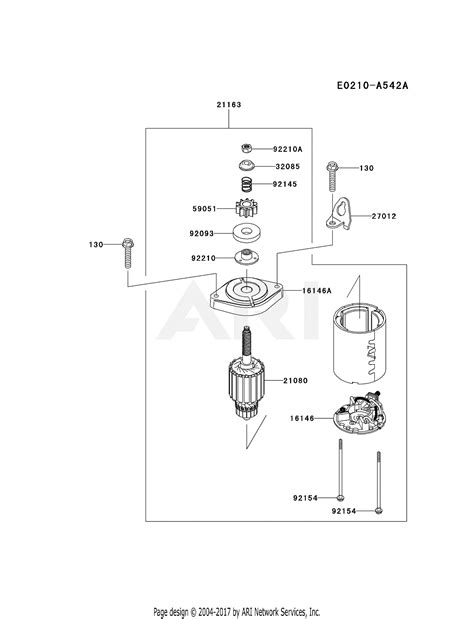 Kawasaki FR691V-AS16 4 Stroke Engine FR691V Parts Diagram for STARTER