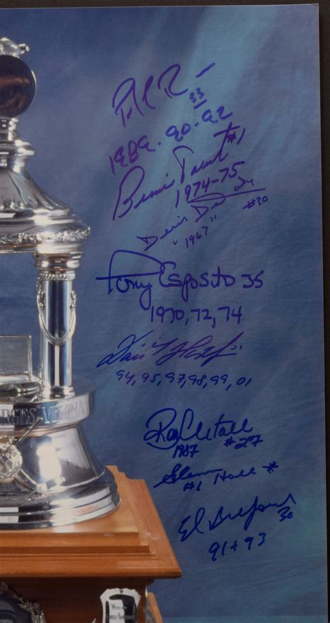 Lot Detail - NHL Vezina Trophy Past Winners Multi-Signed Photo by 18 ...