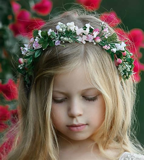 Girls Flower Crown, Floral Crown, Girls Flower Tiara , Bohemian Flower ...