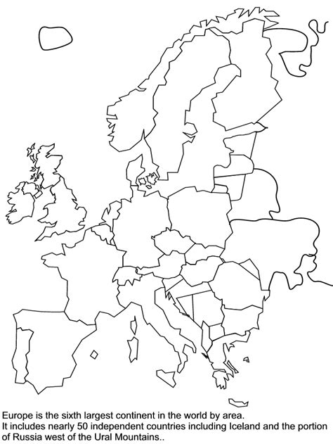 Europe Map Coloring Pages - Coloring Home