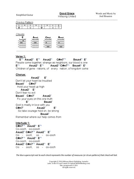 Simplified Guitar "Good Grace" Guitar Tab in E Major - Download & Print ...