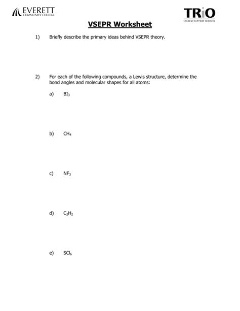 VSEPR Worksheet