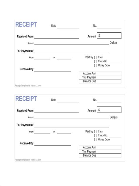 Pretty Blank Payment Receipts Templates Great : Receipt Forms