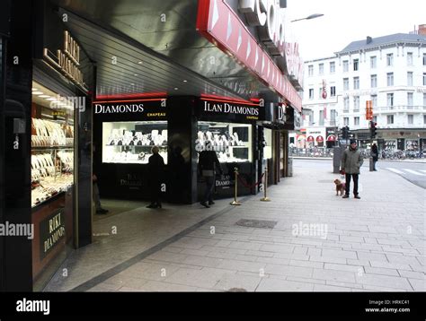 Antwerp diamond district (Diamant kwartier) at Pelikaanstraat next to ...