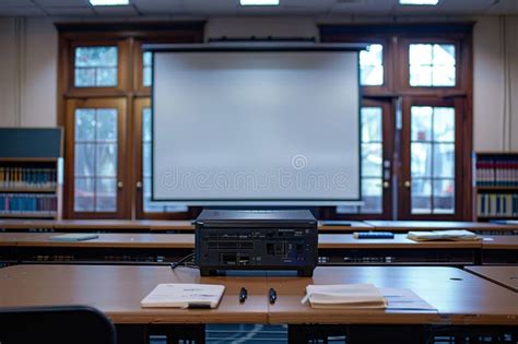 Classroom Projector Setup stock illustration. Illustration of document ...