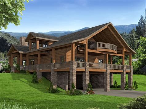 012G-0135: Rustic Garage Apartment Plan for a Sloping Lot | Mountain house plans, Craftsman ...