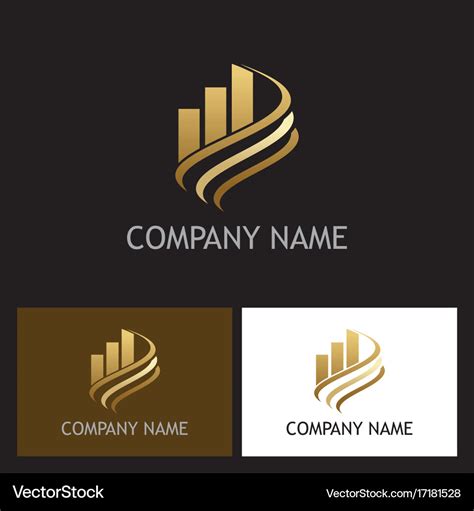 Business finance gold company logo Royalty Free Vector Image