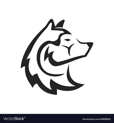 Siberian husky logo template isolated brand Vector Image