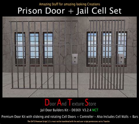 Second Life Marketplace - Jail Cell, Prison Door, Jail Door, Dungeon Cell Building Kit ...