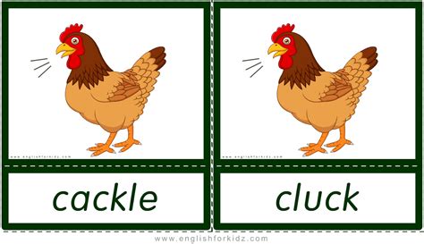 Printable Flashcards: Animal Sounds. Part 1.