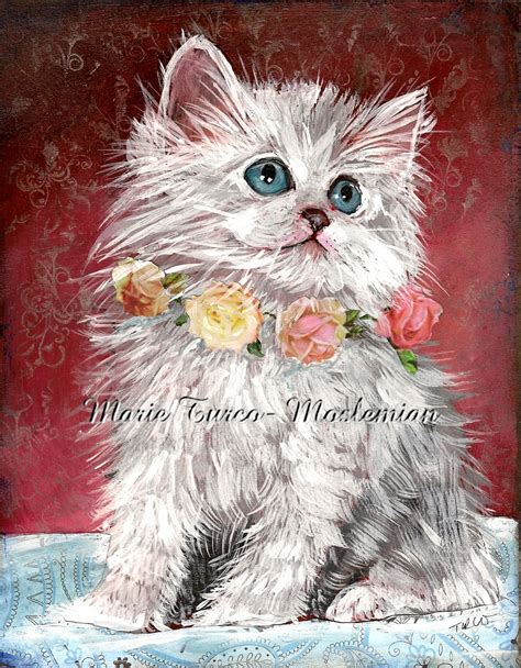 Fairies and Tails: Original Silver tip Persian cat painting