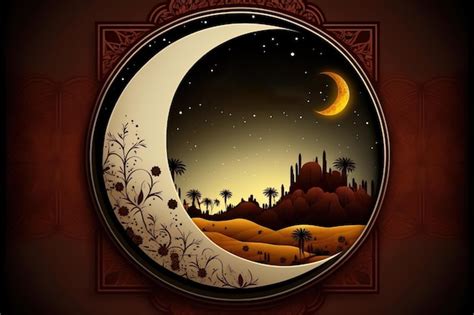 Premium AI Image | A drawing of a moon and the moon in a circle.