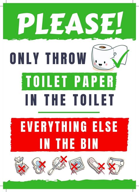 Do Not Flush Sign - FREE PRINTABLE for your Airbnb | Printable signs ...