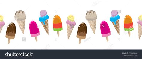 Ice Cream Popsicle Horizontal Seamless Border Stock Vector (Royalty Free) 1776404666 | Shutterstock